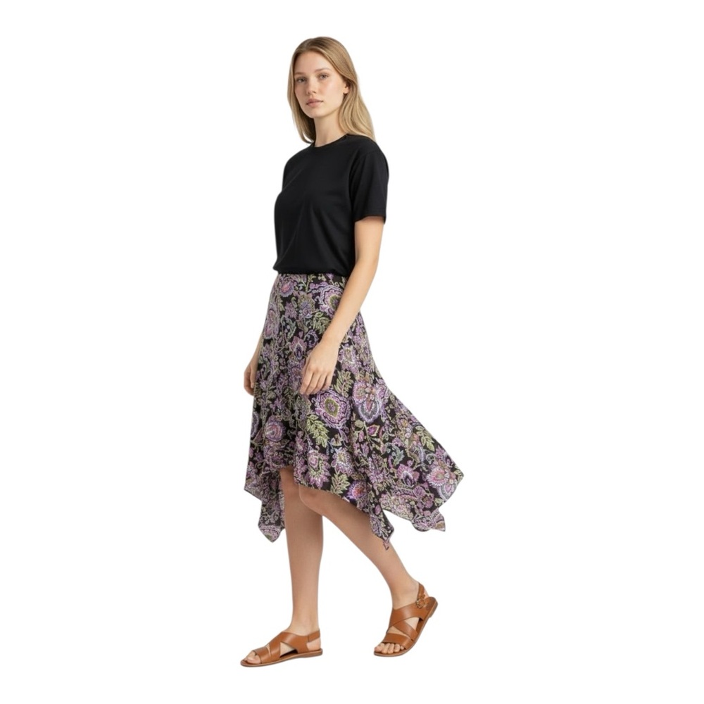 Vintage Y2K Fairy Whimsy Floral Silk Handkerchief Jones New York Skirt